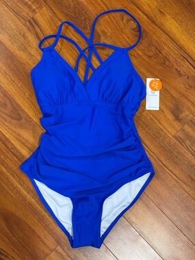 Charmo Royal Blue One-Piece Swimsuit with Crisscross Back